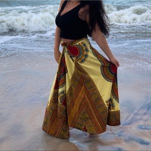 Printed Maxi Wrap Skirt